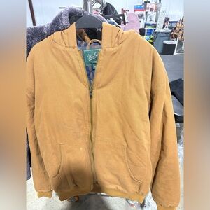 WOOLRICH GREEN LABEL COLLECTION Men’s Brown Canvas Zip Work Jacket Hoodie